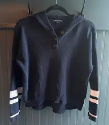 American Eagle Outfitters Navy Knit Sweater with Hood