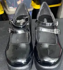 Seychelles Opal Wo size 9 Black PATENT DAUX LEATHER Double Strap Platform SHOES