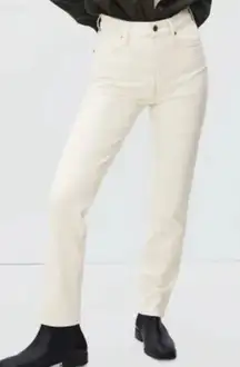 Everlane the cheeky Jean crop ecru black seaming size 30 short