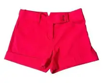 BCBGMaxAzria Symon Cuffed Shorts Lipstick Red Size XS Women's