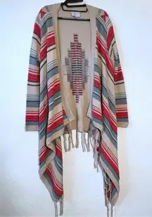 HAYDEN Los Angeles Open Front Boho Aztec  Cardigan Sweater Women's Size M