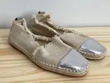 Zara |Woman Canvas Silver Toe Espadrilles sz 38