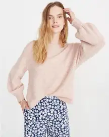 Madewell • Gladwell Balloon-Sleeve Pullover Sweater Rose pink alpaca puff sleeve