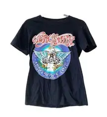 Aerosmith Black Band T-shirt Aero Force One Small Steven Tyler Rock N Roll Tee S