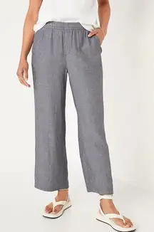NWT Old Navy High Rise Linen Wide Leg Pant Light Tone Chambray Size‎ Large