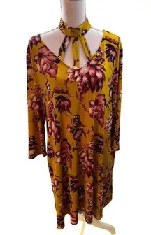 Paisley Grace Plus Size Floral Mustard Dress Sz 2XL......................