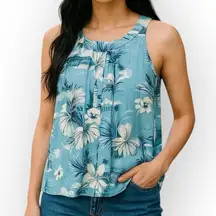 Pacific Harley-Davidson Blue Hawaiian Tank Blouse Women’s Large NWT $60 Retail