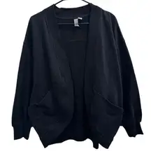 Sweaty Betty Cora Batwing Cardigan Black Soft Cozycore Relaxed Fit Pockets Small
