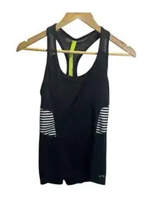 Champion C9 Womens Black White Striped Built-in Bra Workout Active Tank Top M