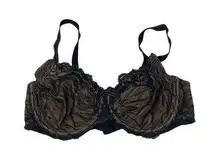 Chantelle Bra Womens 36DD Black Lace Nude Lightly Lined