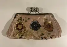 Floral Sequin Clutch Purse