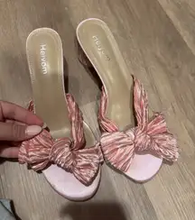 Pink bow heels