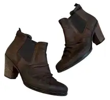 Paul Green Jano Brown Nubuck Leather Chelsea Ankle Boot