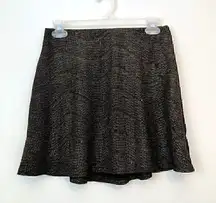 NEW NWT BCBGENERATION Pull Up Circle Skirt Black Gold Short Mini A-Line S - FLAW