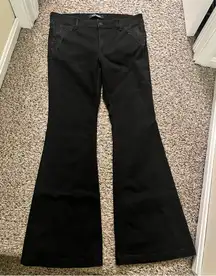 Express Jeans Womens Size 12R Black Bell Flare Mid Rise