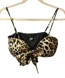 NWOT TIGER MIST ANIMAL PRINT TIE FRONT TOP