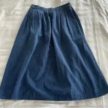 Vintage Calvin Klein Denim Skirt Blue Midi Skirt Womens Size 10 Cotton USA Boho