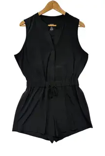 Girlfriend Collective Black Sleeveless Athletic one-piece casual Romper M