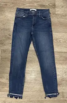 Zara Basic Denim Women’s 6 Tassel Ankle