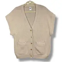 NSF Clothing Ginny Patch-Pocket Sweater Vest in Bone/Beige