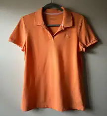 Lilly Pulitzer Orange Resort Wear Pima Cotton Polo Shirt Top Size M