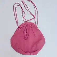 Vintage Valley Girl Pink Leather Clam Shell Crossbdy Bag A27