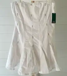 Wild Fable Denim Pleated Mini A‎ Line Dress White NWT