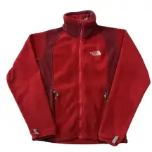 The North‎ Face Red Fleece Zip Up Jacket Women's Size Small