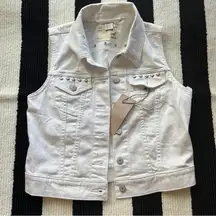 Levi's White Denim Vest with Metal Accents NWT