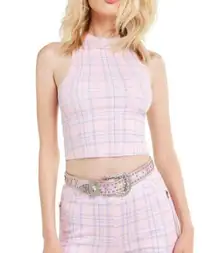 Wildfox Pastel Plaid Fountain Crop Top