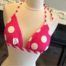 Pink Polka Dot Bikini Top Swimsuit Womens M