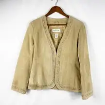 ORVIS Women's Tan Suede Leather Jacket in Size 6