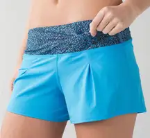 LULULEMON FREE FLOW KAYAK BLUE ATHLETIC SHORTS RUN