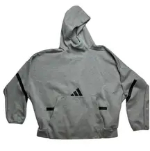 Adidas Z.N.E. Hoodie Grey Heather Sweatshirt Long Sleeve Pullover Athleisure L