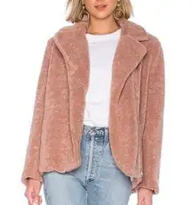 MINKPINK Revolve MINK PINK Dusty Rose Pink Sherpa Teddy Jacket Small