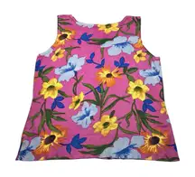 Joseph‎ A Qu'est-ce Que C'est Silk Blend Floral Sleeveless Pink Blouse Large