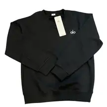 ALO Yoga women’s Classic Black logo Crewneck Sweater large