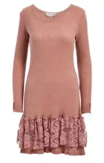 🆕Pretty Angel Mauve Lace Linen-Blend Empire-Waist
Dress S🆕