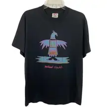 Vintage HEF-T Bullhead City AZ. Aztec Thunderbird T-Shirt Size Large Unisex
