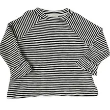 LOFT Black and White Striped Mock Turtleneck Pullover Top Size Extra Lar…​​