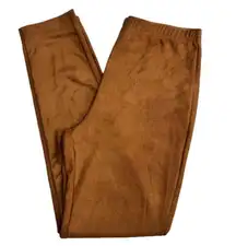 SweatyRocks High Waisted Camel Brown Faux Suede Leggings Size Medium NEW
