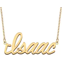 Name Tag “Isaac” Gold Necklace Relationship Memory Jewelry Gift