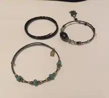 Lot Of 3 Women’s Dainty Stretchy Spiral Costume Beaded Bracelets