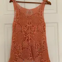 Coral Crocheted Tank