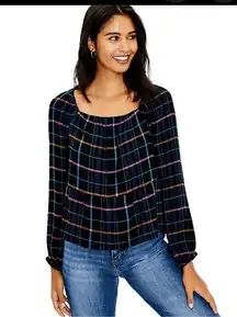 Loft Plaid Peplum Top Size Oversized XS. Will fit a Small
