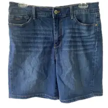 Nine West Women's High Rise Cuffed 5" Denim Jeans Shorts Size 10