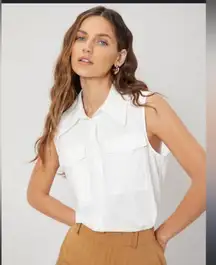 Fornari Femme Sleeveless Slim Signature rayon Shirt