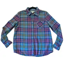 Natural Reflections flannel plaid button down M