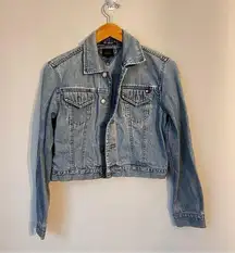 Tommy Hilfiger Y2K vintage  Croppped Jean Jacket Sz Med 🗝️