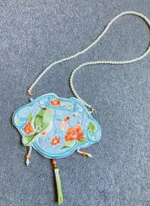 Floral Bird Embroidered Crossbody Bag – Double-Sided‎ Fabric Purse Boho n…